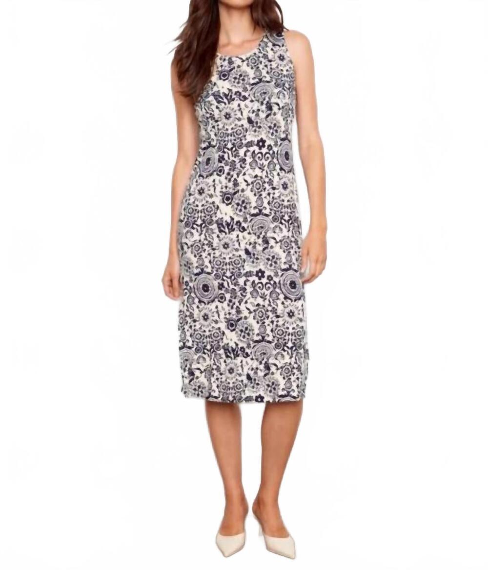 NEW CHARLIE B baroque dress in navy